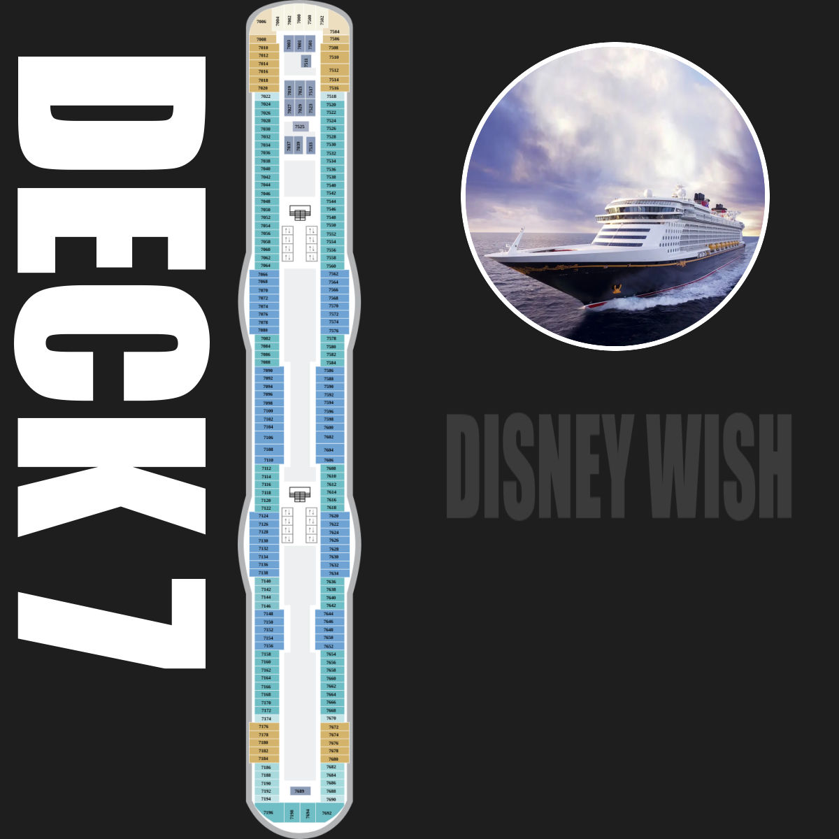 Disney Wish Deck 7 - Cabins & Activities